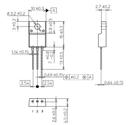 Plan mécanique - Toshiba MOSFET à super-jonction DTMOS-VI 650 V